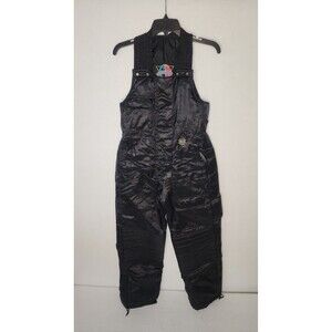Vintage Coldwave Snowmobile Overalls Bibs Adjustable Black Womens Small